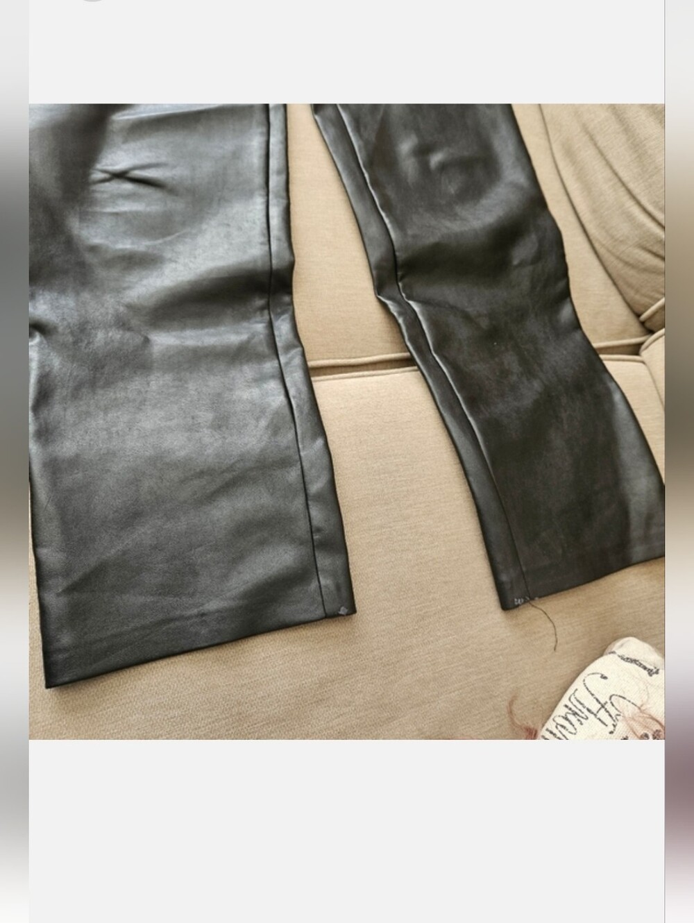 Aritzia Wilfred Melina Pants Black Faux Leather Straight Leg Pleather - Picture 4 of 16